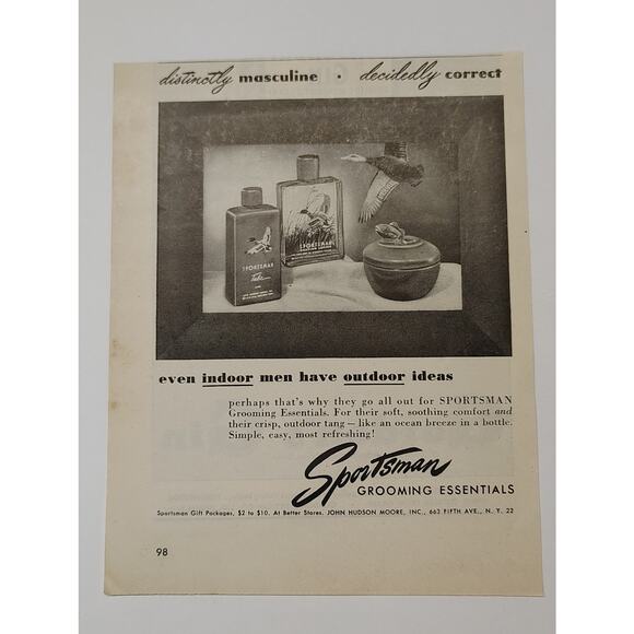 1946 Sportsman Grooming Print Ad Aftershave Cologne Masculine Ephemera - Picture 3 of 4